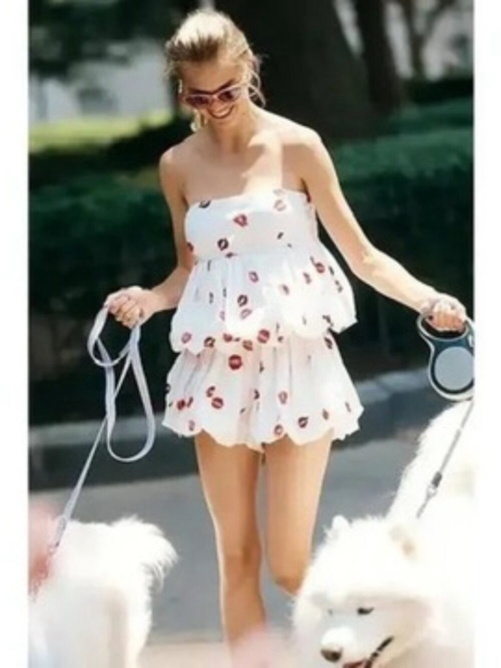 Anthropologie Maeve Bubble Top with Red Lip Print NWOT